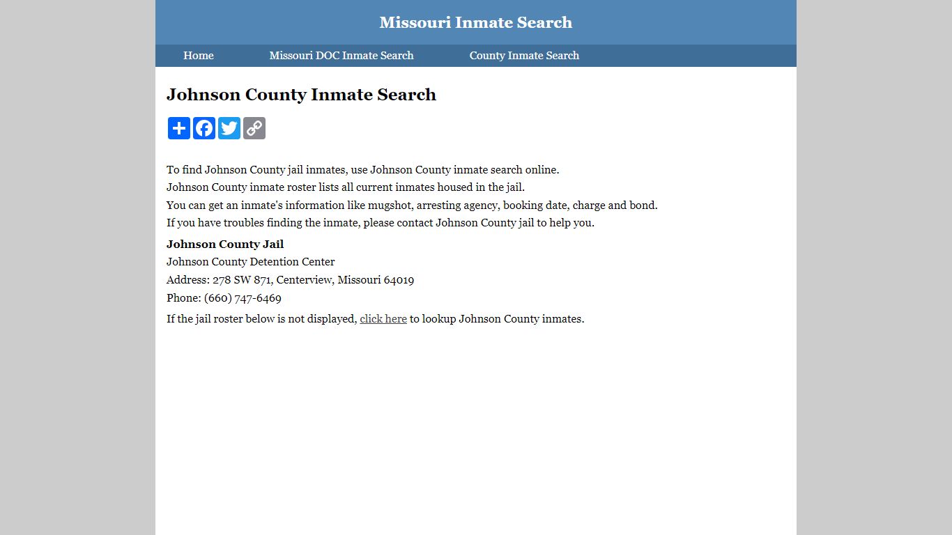 Johnson County Inmate Search